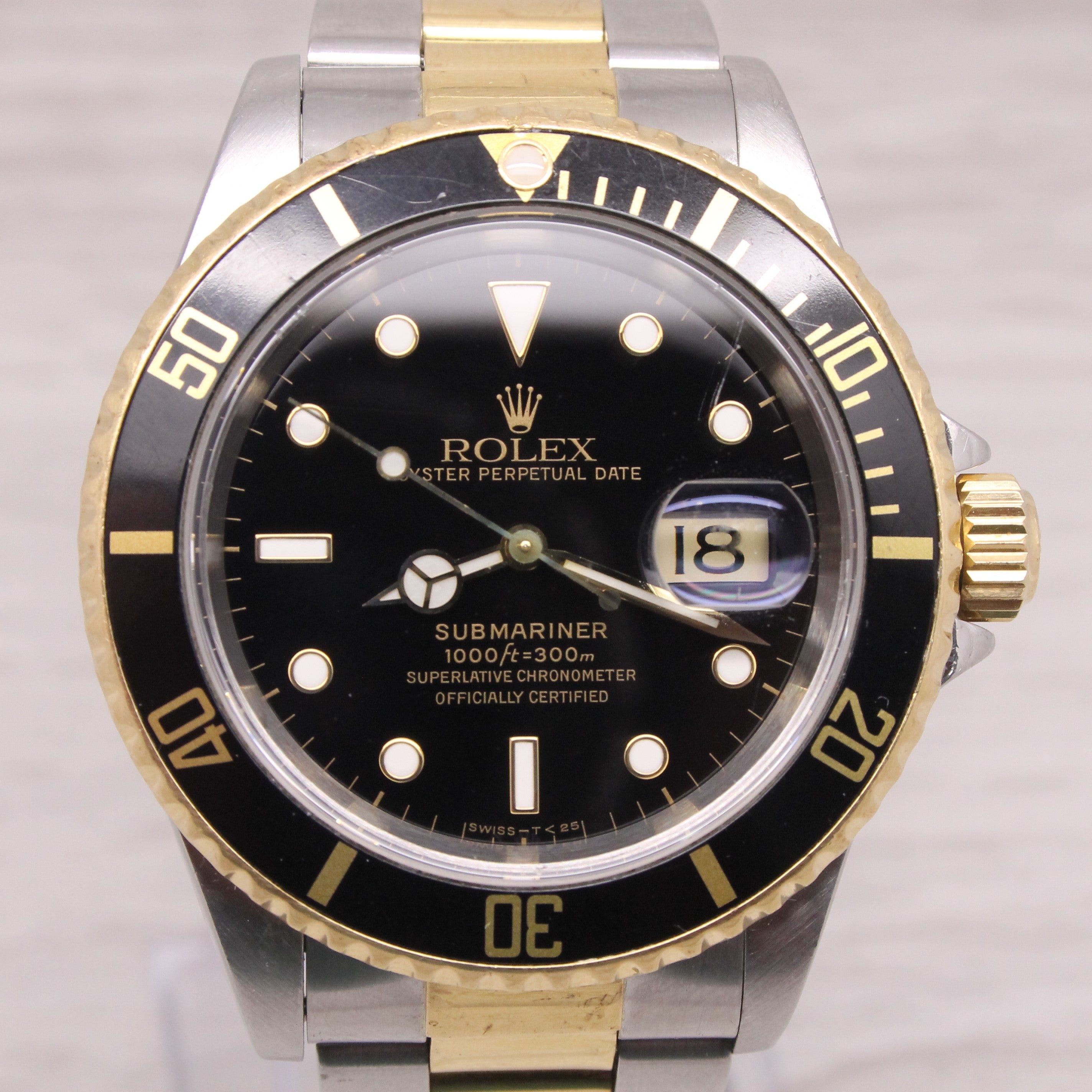 Black 1997 Rolex Submariner 16613 Men 40mm Steel Automatic Diver Black Dial Box Papers