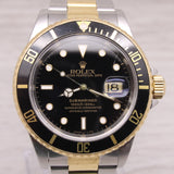 1997 Rolex Submariner 16613 Men 40mm Steel Automatic Diver Black Dial Box Papers