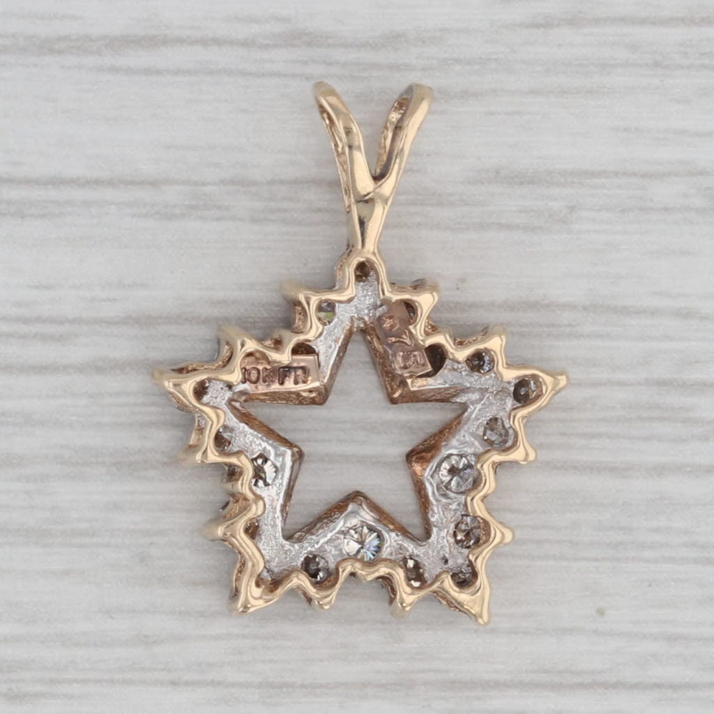 Gray 0.60ctw Diamond Framed Star Pendant 10k Yellow Gold