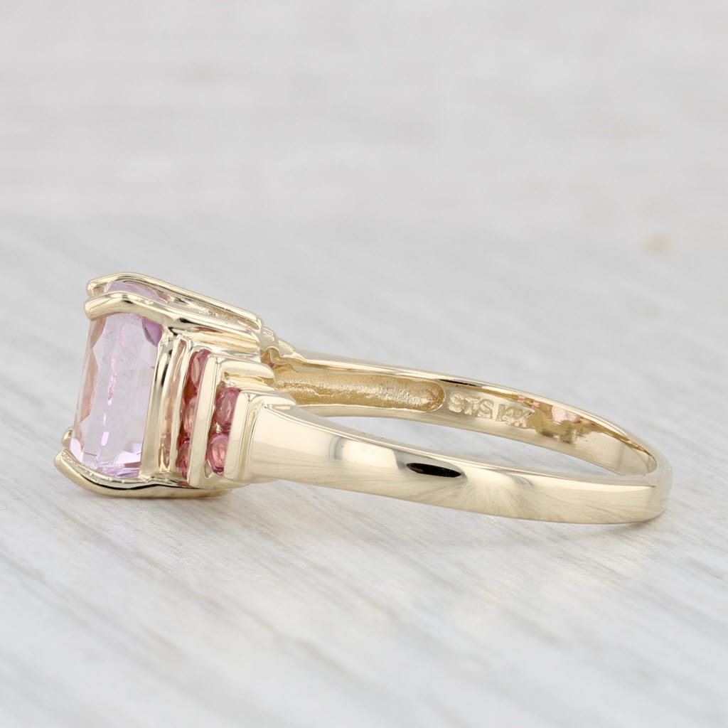 Light Gray 3.05ctw Pink Kunzite Tourmaline Ring 14k Yellow Gold Size 9