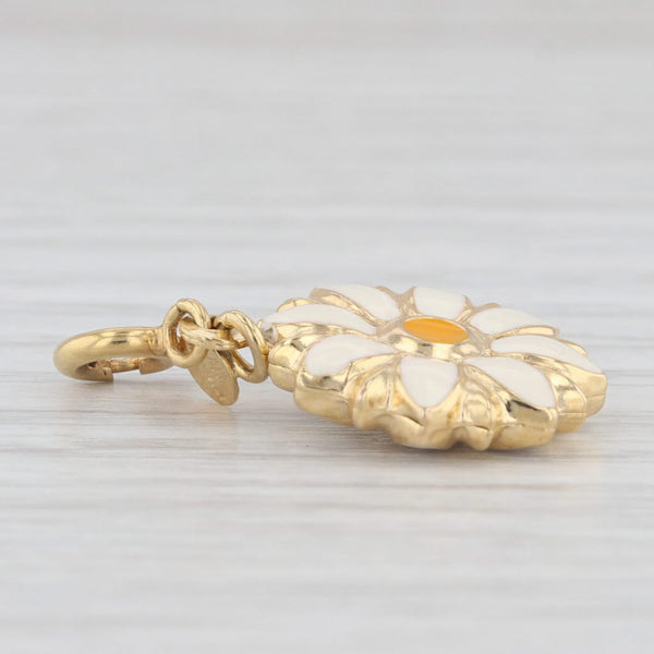 Flower Charm 14k Yellow Gold Enamel Floral Pendant