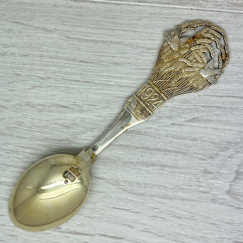 Gray Vintage 1924 Anton Michelsen Sterling Silver Christmas Spoon Denmark