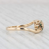 0.26ctw Diamond Emerald Cluster Ring 14k Yellow Gold Size 7 Bypass