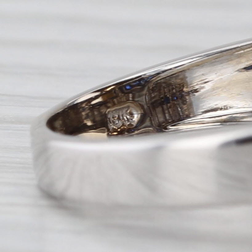 Krypell 1.35ctw Blue Sapphire Diamond Ring 18k White Gold Size 8