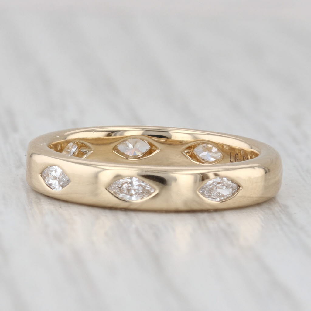 New 0.44ctw Lab Grown Diamond Wedding Band 14k Yellow Gold Stackable Ring Sz 6.5