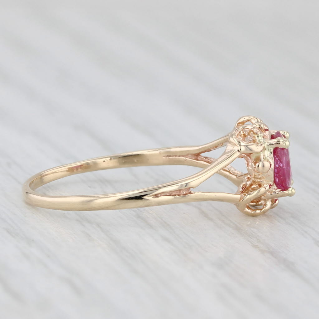 Light Gray 0.50ct Ruby Ring 10k Yellow Gold Round Solitaire Size 7