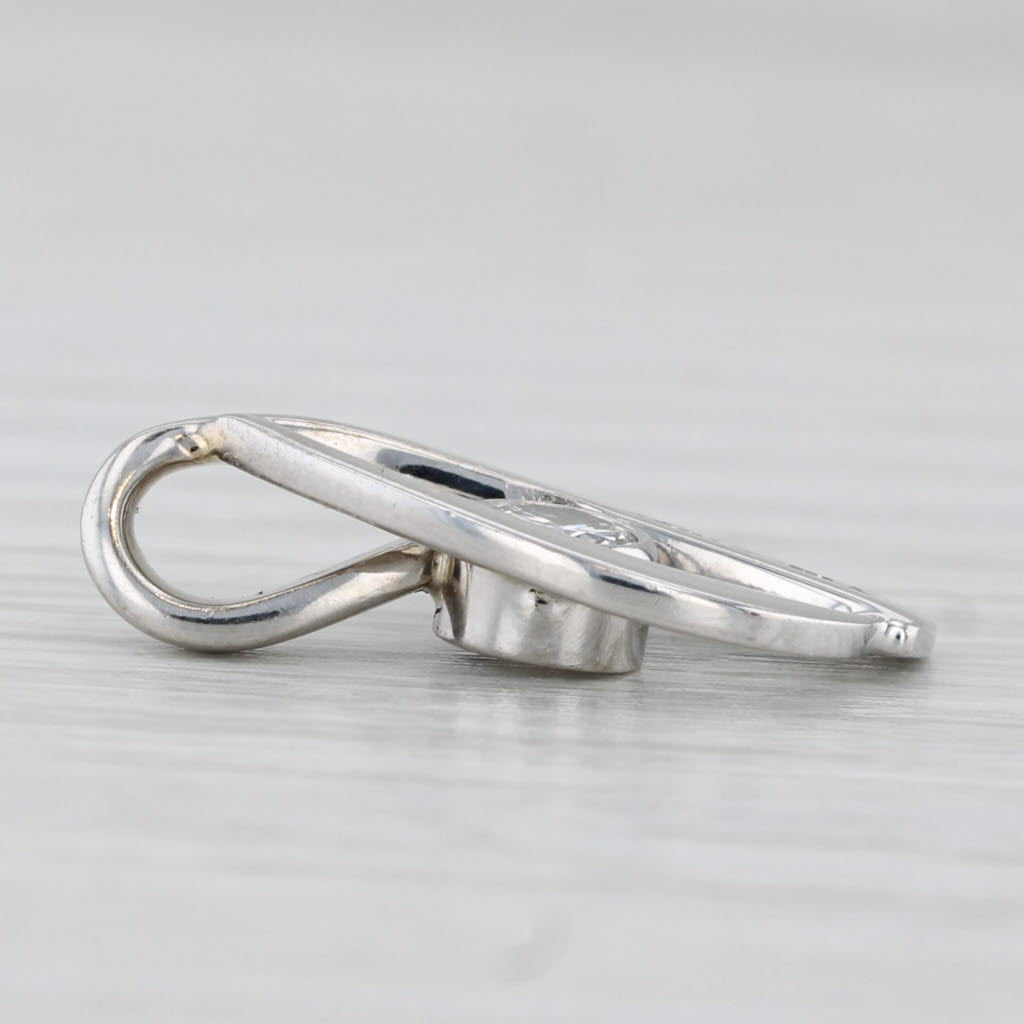 Light Gray 0.33ctw Diamond Drop Pendant 14k White Gold