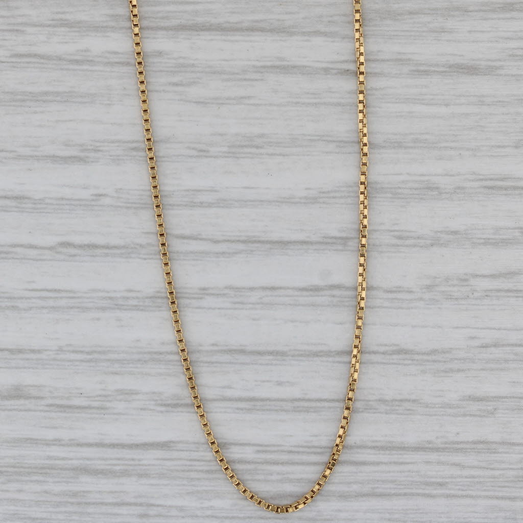 Gray Box Chain Necklace 18k Yellow Gold Italian 24.75" 1mm