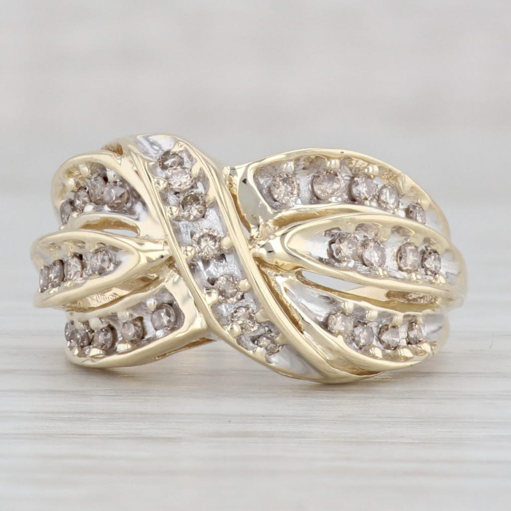 Gray 0.39ctw Diamond Knot Ring 10k Yellow Gold Size 5.75 Cocktail