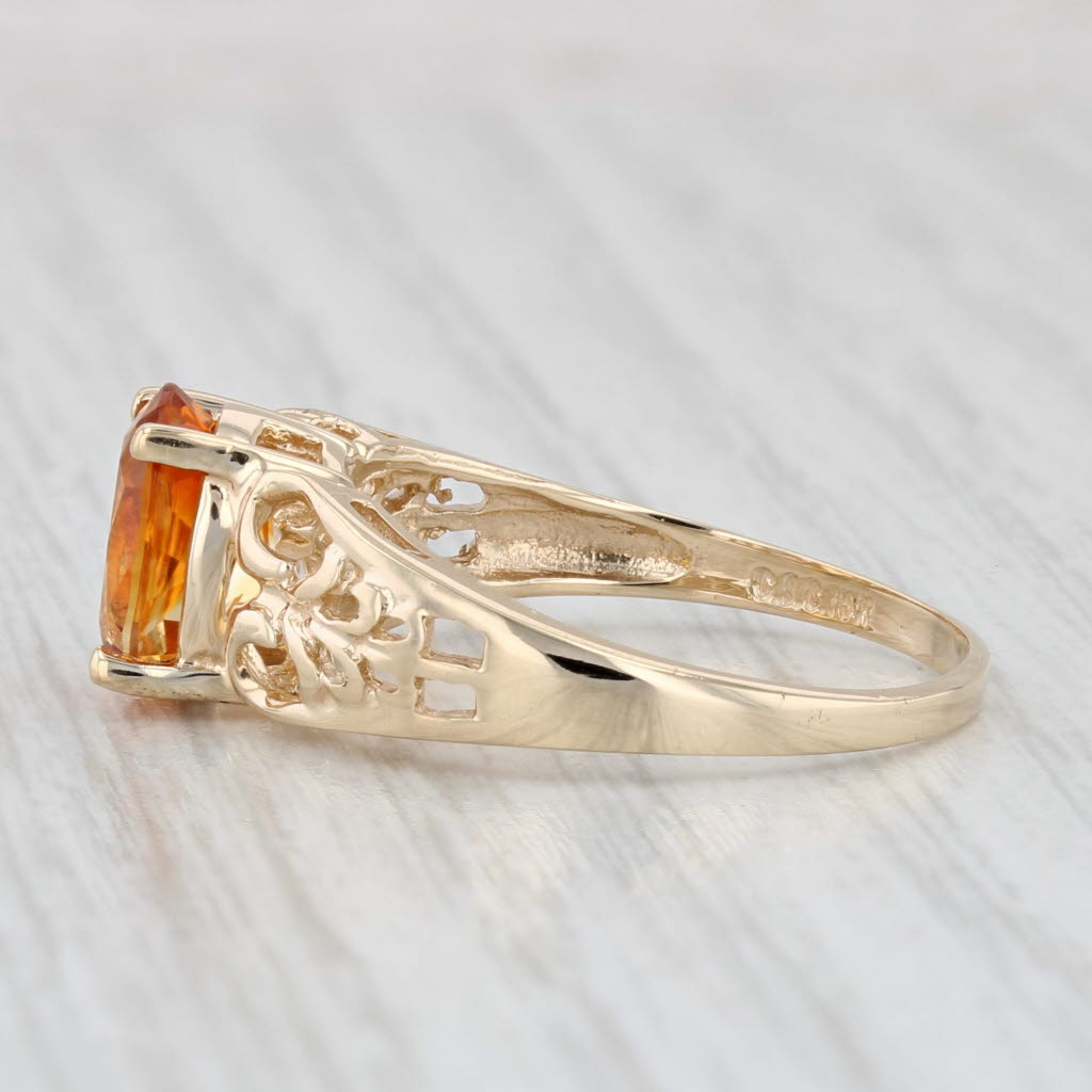 Light Gray 1.70ct Orange Citrine Ring 10k Yellow Gold Size 8 Oval Solitaire