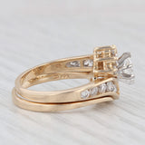 0.87ctw Marquise Diamond Engagement Ring Wedding Band Jacket Bridal Set 14k Gold