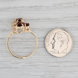 Gray 0.60ctw Garnet Diamond Ring 14k Yellow Gold Size 6.5
