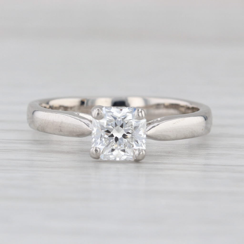 Kristall 1ct Princess Solitaire Diamond Engagement Ring 950 Platinum GGL COA