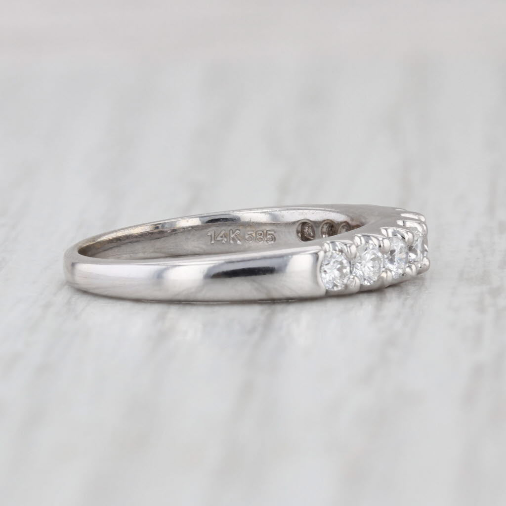 Shane & Co 0.47ctw Diamond Wedding Band 14k White Gold Anniversary Ring Size 6