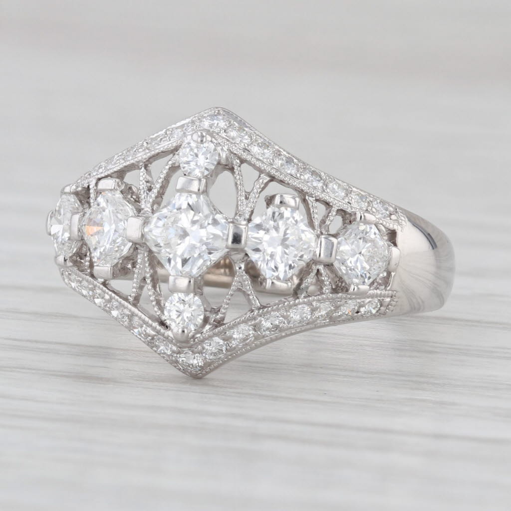 Hearts on Fire 0.69ctw Diamond Openwork Ring 18k White Gold Size 7