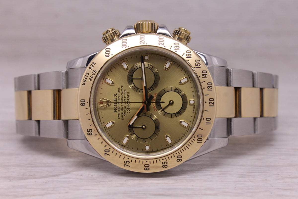 c.2006 Rolex Daytona Cosmograph 116523 18k & Steel Chronograph Watch Sticker Box
