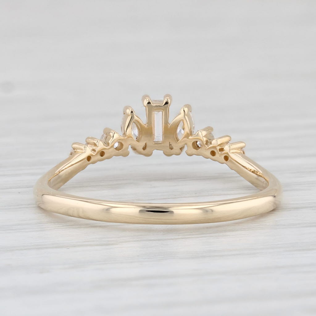 Light Gray New 0.28ctw Diamond Contoured Ring 14k Yellow Gold Guard Wedding Band Stackable