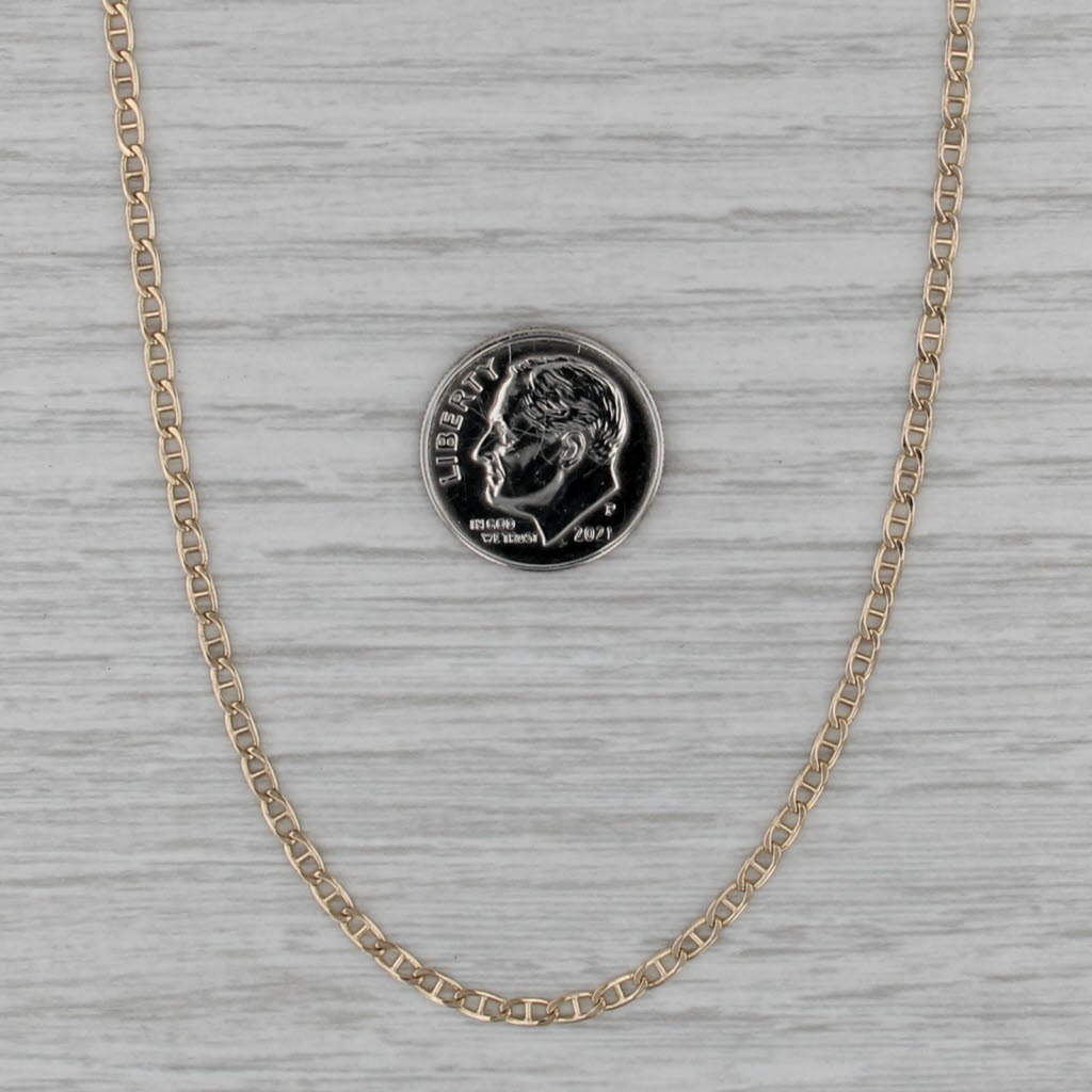 Anchor Mariner Chain Necklace 14k Yellow Gold 24.25" 2.1mm