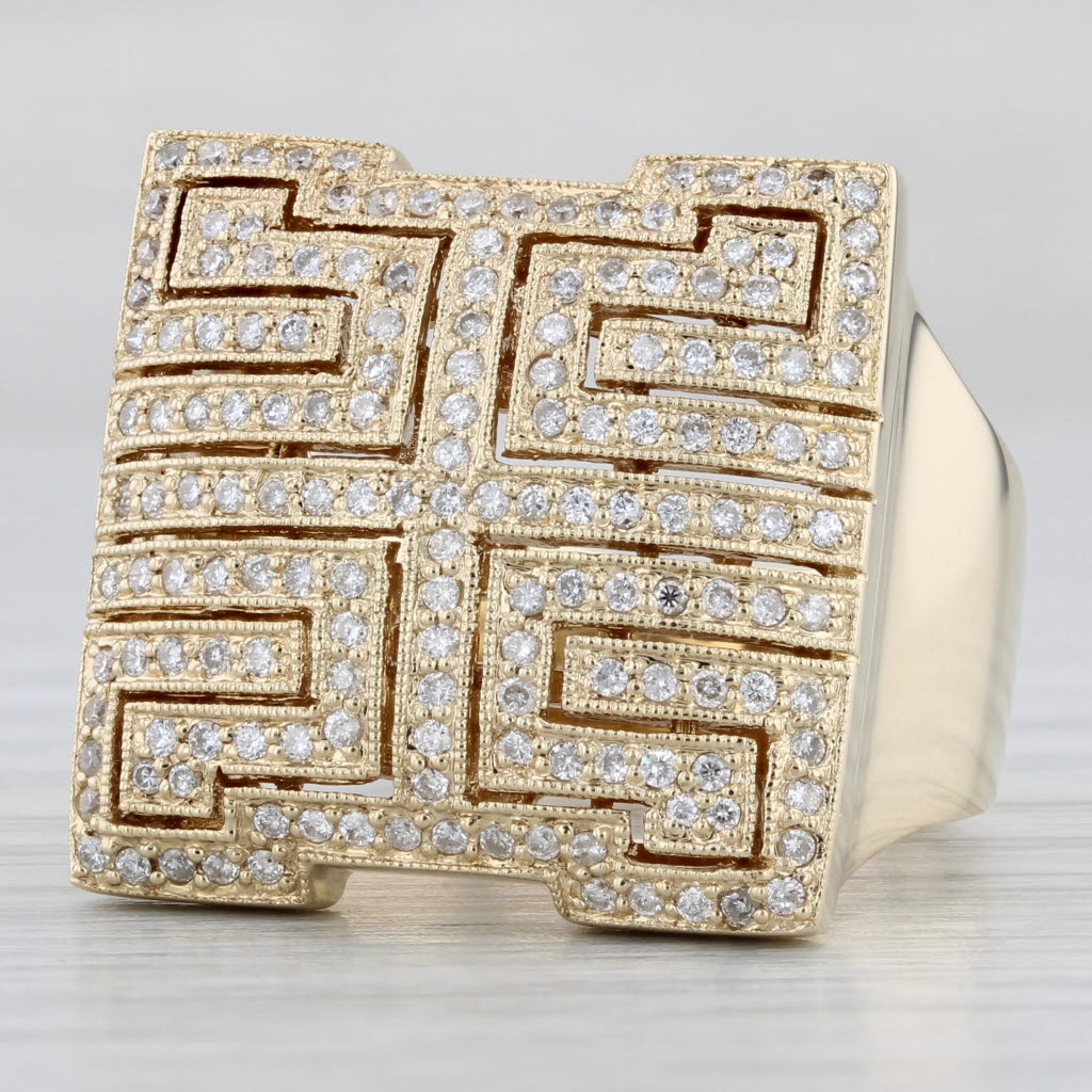 Light Gray 0.64ctw Diamond Maze Ring 14k Yellow Gold Size 9