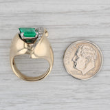 Gray 1.73ctw Emerald Diamond Cocktail Ring 14k Yellow Gold Size 5