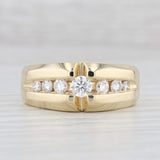 Light Gray 0.73ctw Round Diamond Men's Ring 14k Yellow Gold Size 10.5-10.75 Wedding Band