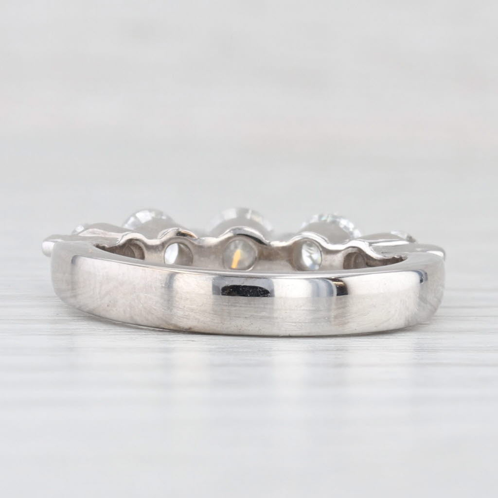 Light Gray 1ctw Diamond Wedding Anniversary Ring 14k White Gold Size 6.5 Stackable Band