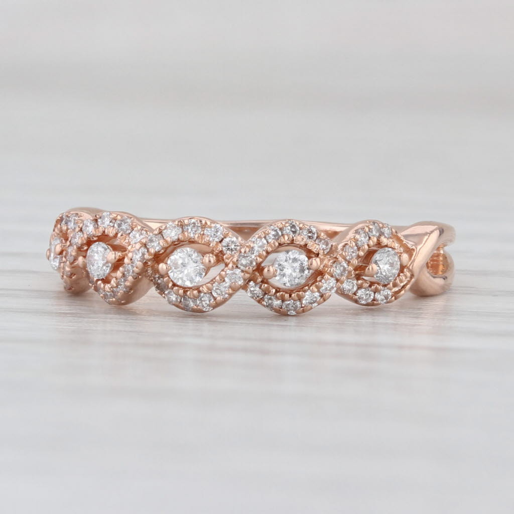 0.33ctw Diamond Stackable Ring 14k Rose Gold Size 6 Wedding Band