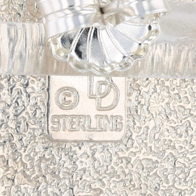 Native American Ornamental Stone Earrings Sterling Silver Agate Quartz