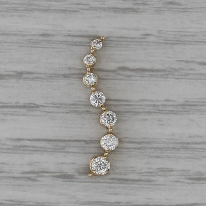 0.50ctw Graduated Diamond Journey Pendant 14k Yellow Gold Floating Drop