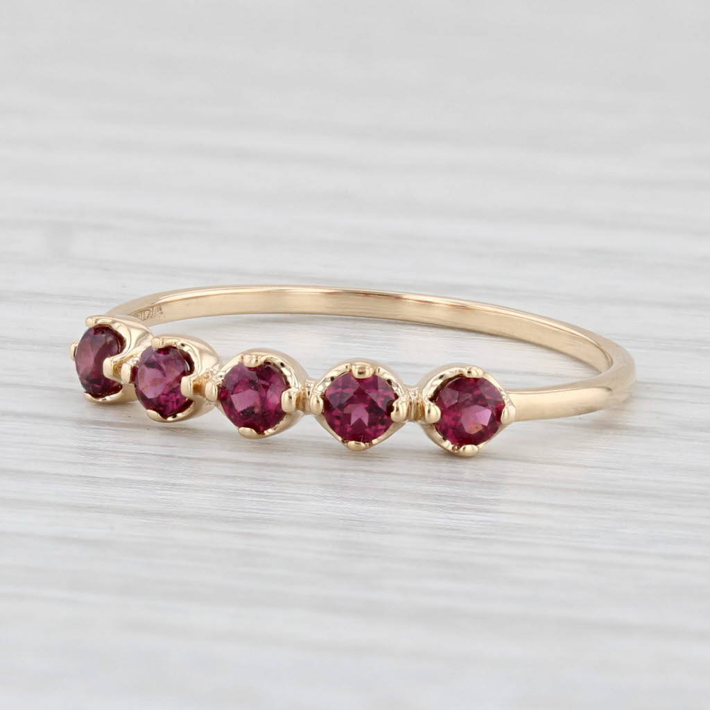 Light Gray 0.50ctw Garnet Ring 14k Yellow Gold Size 7 Stackable