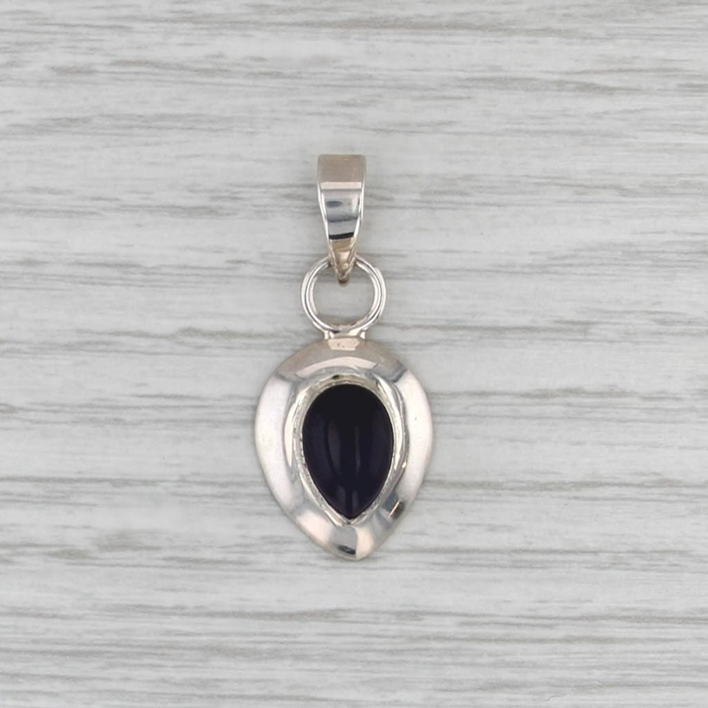 New Amethyst Teardrop Pendant Sterling Silver 925 Pear Solitaire