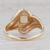 Gray Opal Diamond Ring 14k Yellow Gold Size 7.25 Rectangle Solitaire