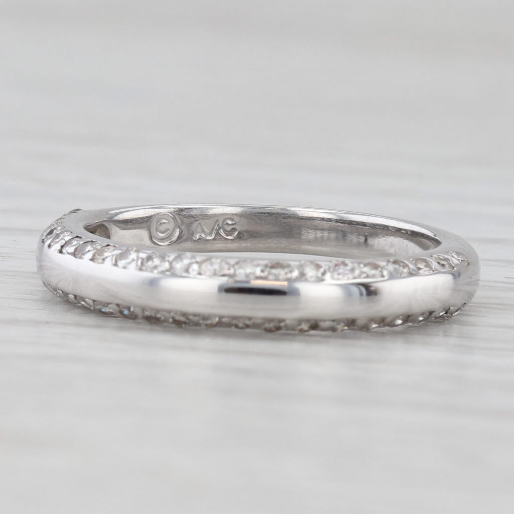 0.50ctw Diamond Wedding Band 14k White Gold Size 6.5 Stackable Ring