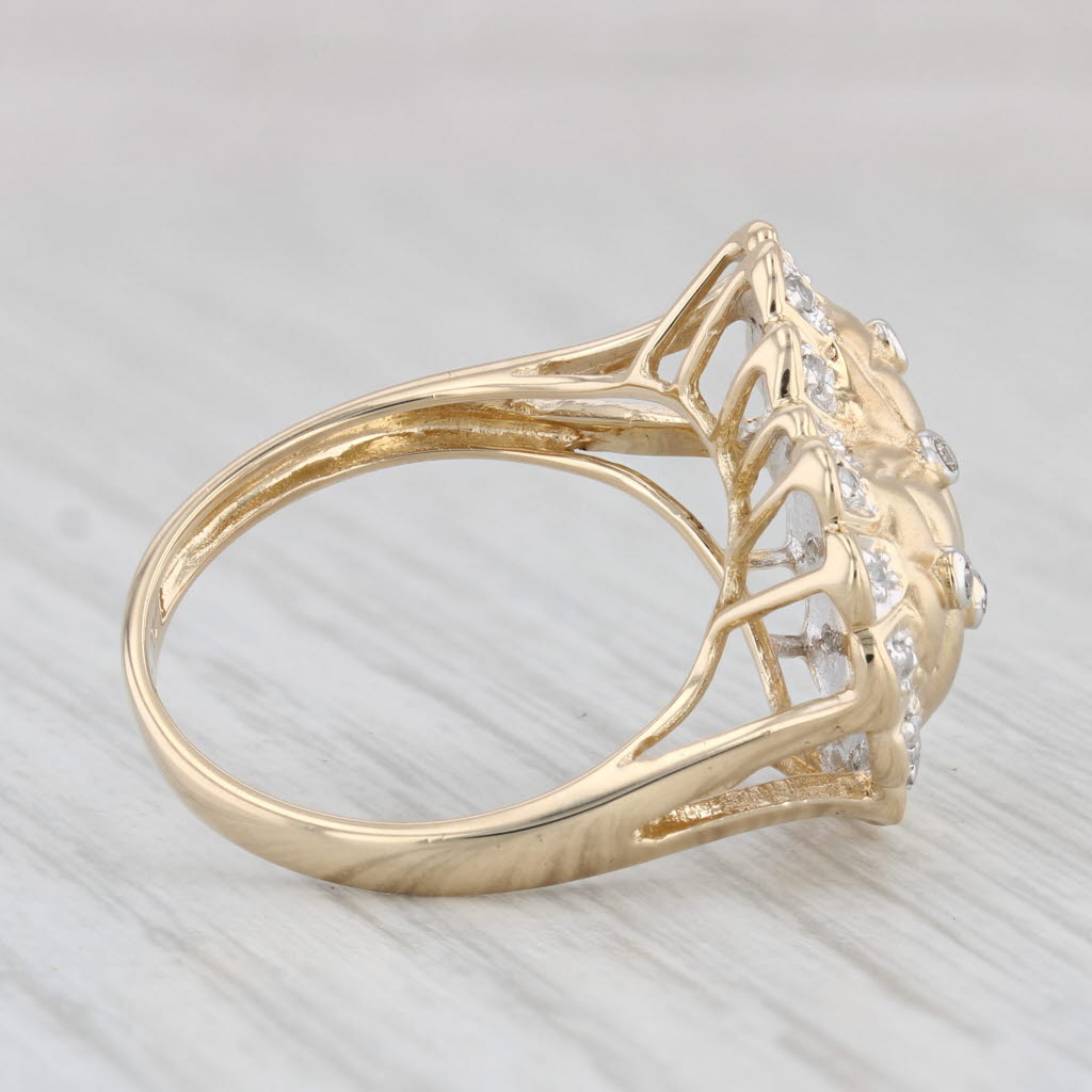 Light Gray 0.50ctw Diamond Heart Ring 14k Yellow Gold Size 7.25 Cocktail