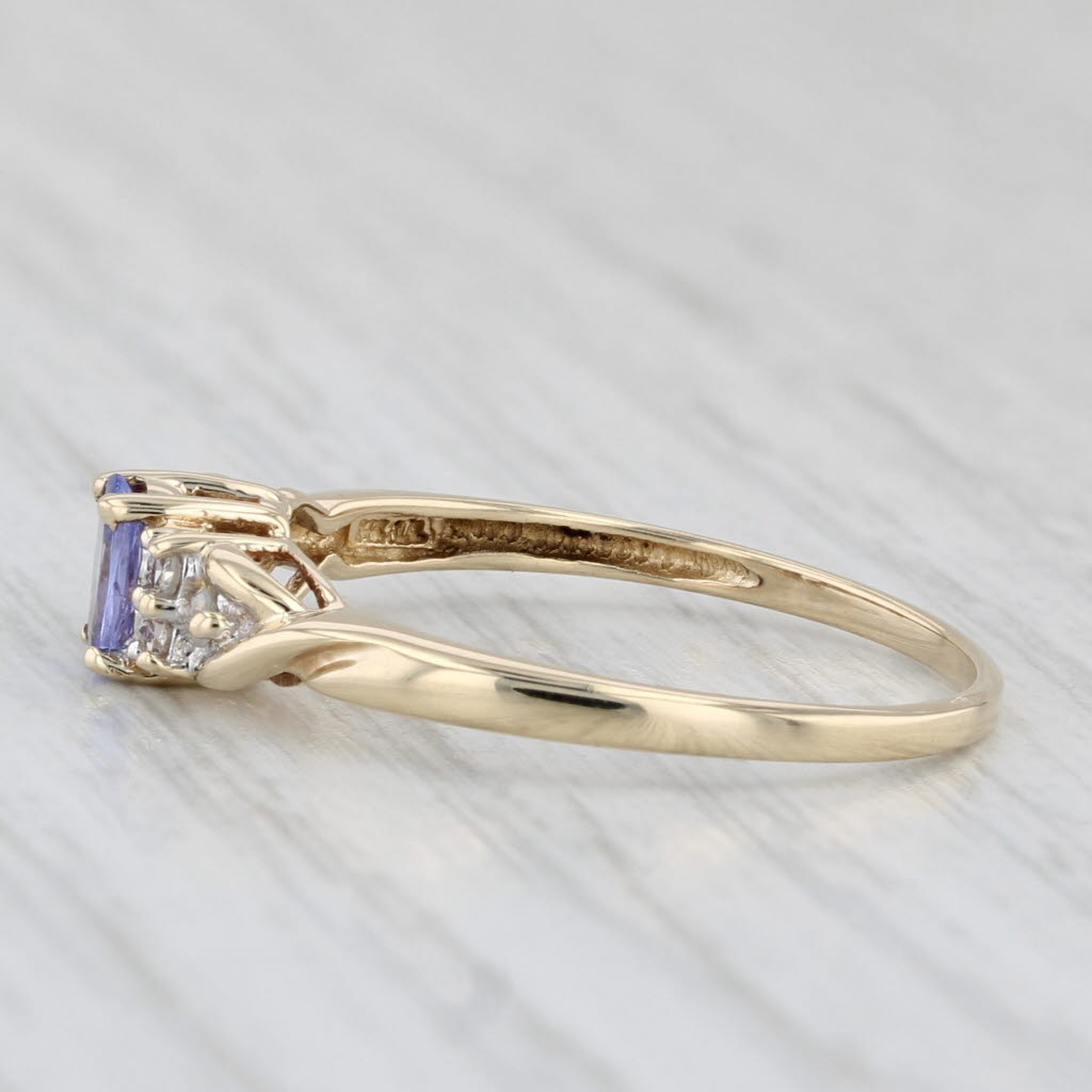 Light Gray 0.21ctw Tanzanite Diamond Ring 14k Yellow Gold Size 9.5