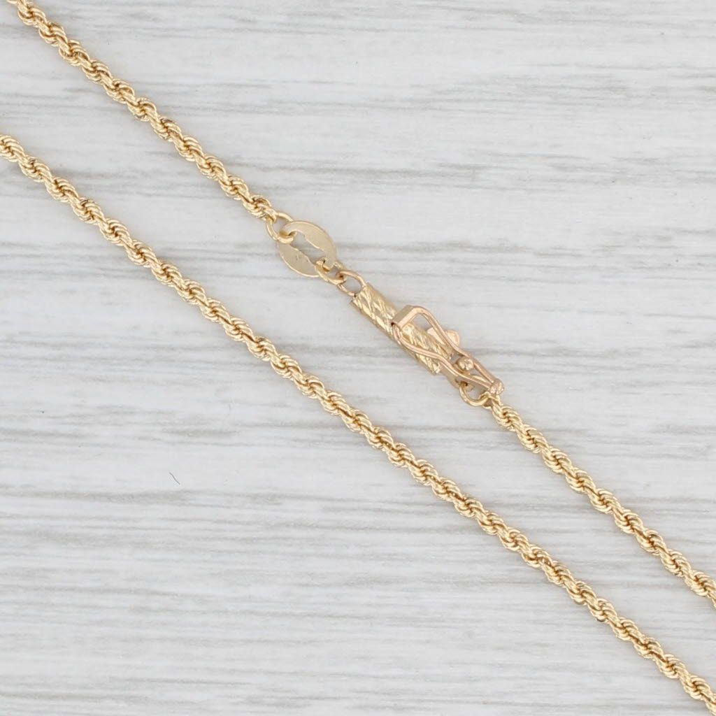 Light Gray Rope Chain Bracelet 18k Yellow Gold 8" 1.7mm