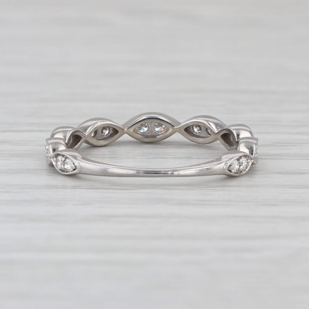 0.26ctw Diamond Stackable Wedding Band 10k White Gold Ring Size 6.75 Anniversary