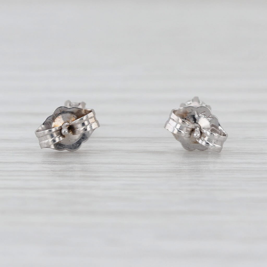 0.18ctw Round Briliant Diamond Solitaire Stud Earrings 10k White Gold Studs