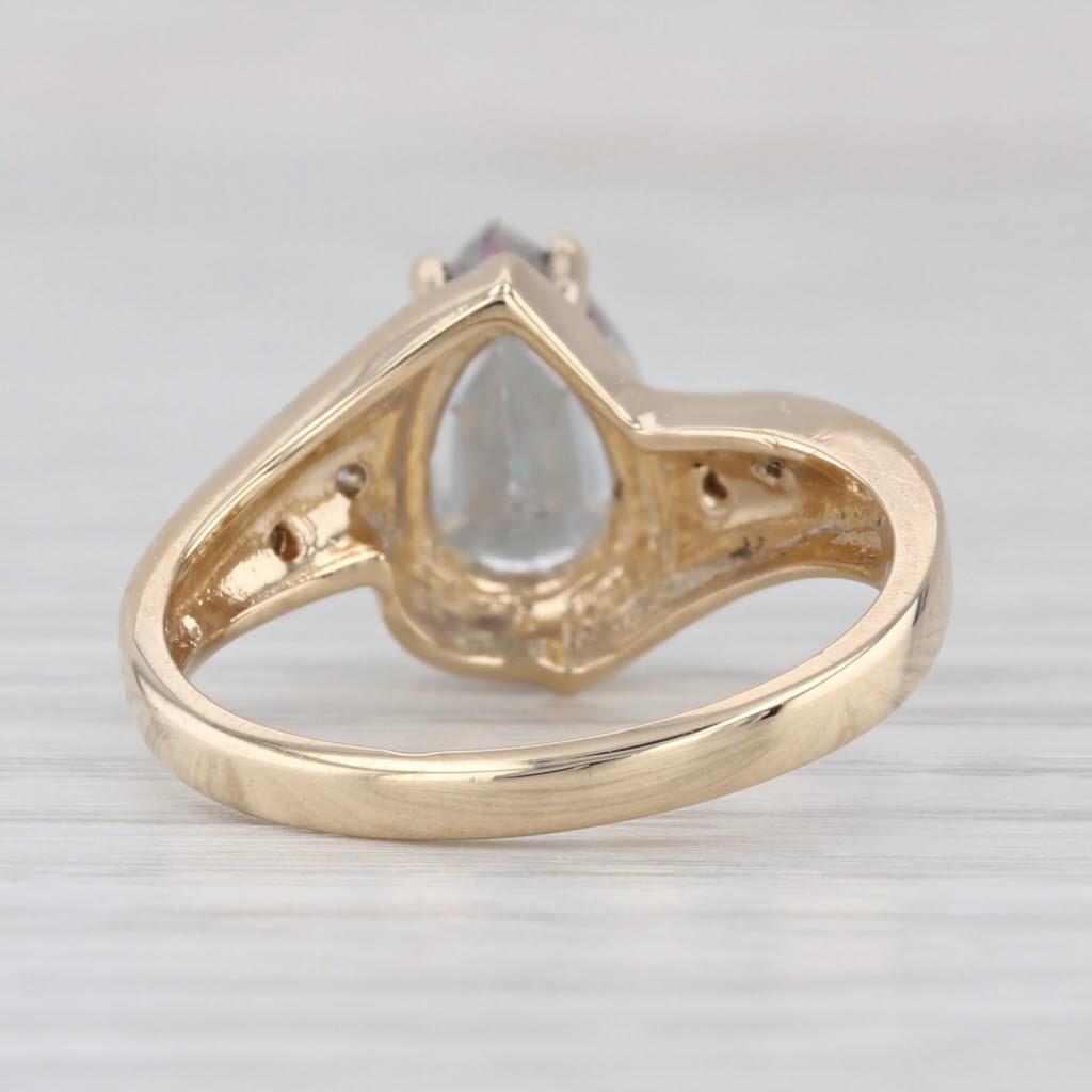 2.07ctw Mystic Topaz Diamond Ring 10k Yellow Gold Size 7.25 Bypass