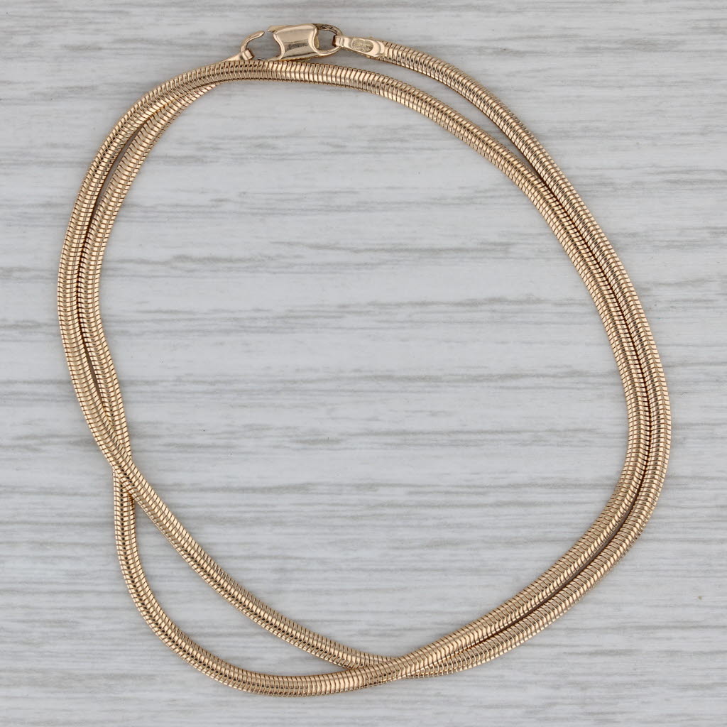 Gray Herringbone Chain Necklace 14k Yellow Gold 2.3mm Italian