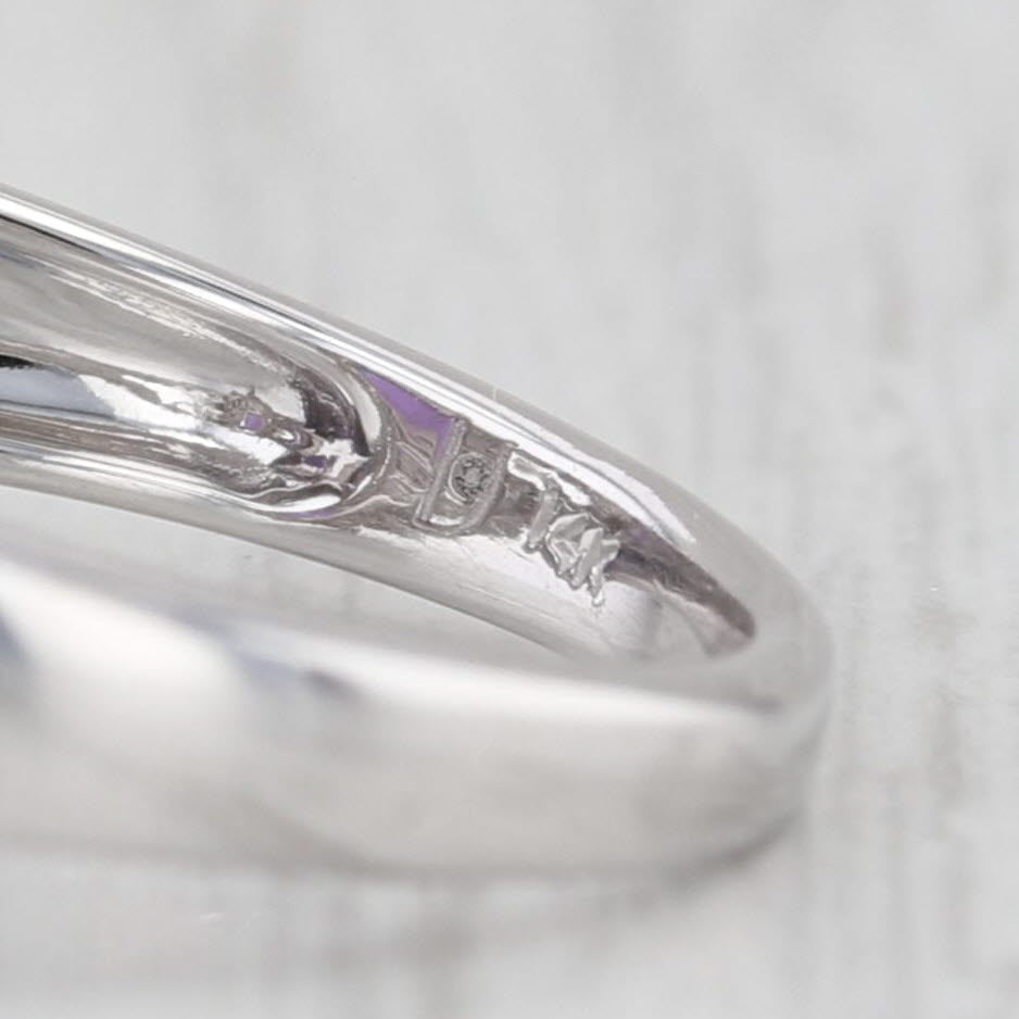 New 2.48ctw Purple Star Sapphire Diamond Halo Ring 14k White Gold Size 8.5