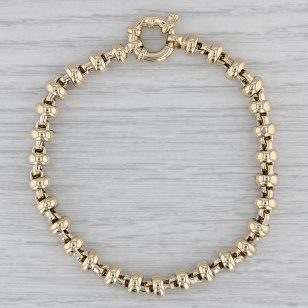 Bead Chain Bracelet 14k Yellow Gold 7.5" 6.7mm