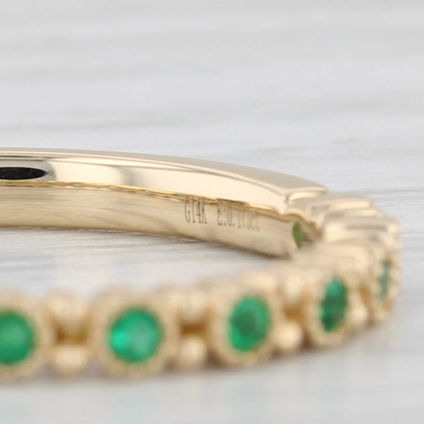 Light Gray New 0.17ctw Stackable Emerald Ring 14k Yellow Gold Wedding Band Size 6.5