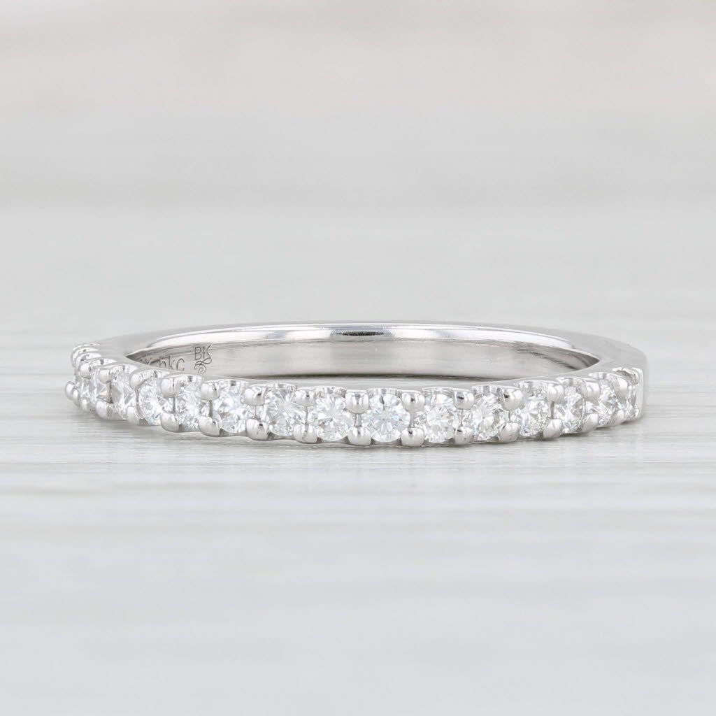 Light Gray New Beverley K 0.34ctw Diamond Wedding Band 18k White Gold Sz 6.5 Ring Stackable