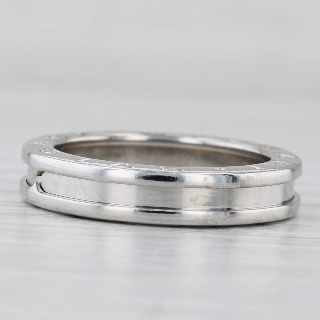 Light Gray Bulgari B Zero One Band 18k White Gold Ring Size 8.5 58 Stackable
