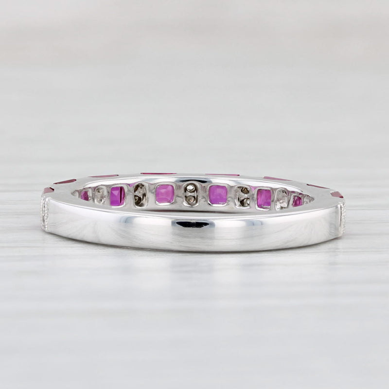 Light Gray New Beverley K 1.08ctw Ruby Diamond Ring 14k White Gold Size 6.75 Stackable Band