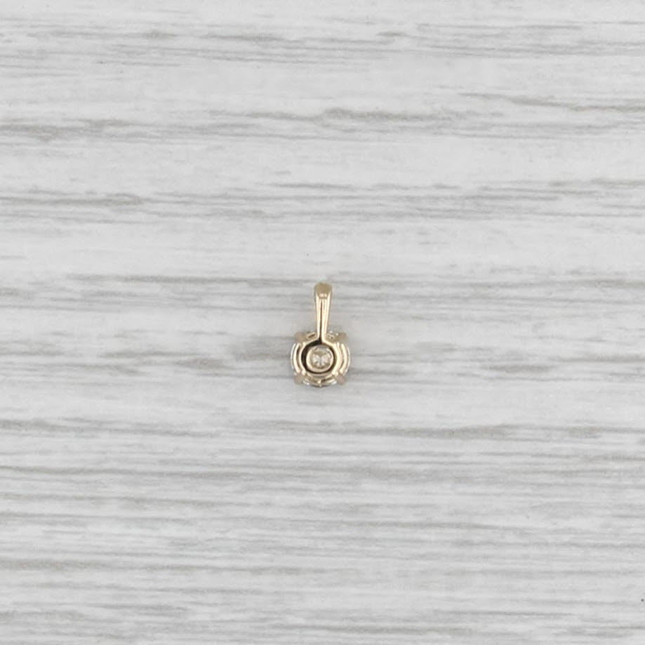 New 0.34ct G VS2 Diamond Round Solitaire Pendant 14k Yellow Gold Small Drop