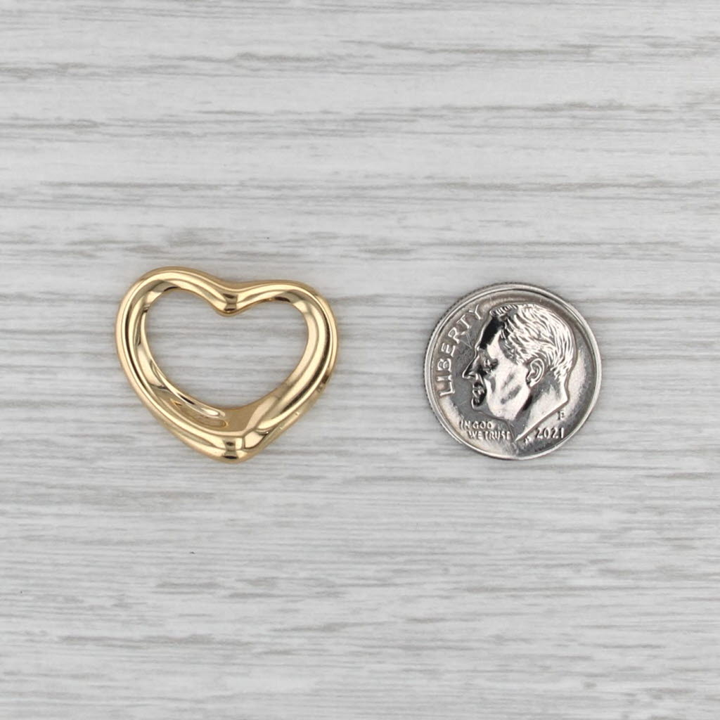Tiffany & Co Elsa Peretti Open Heart Pendant 18k Yellow Gold Box Pouch