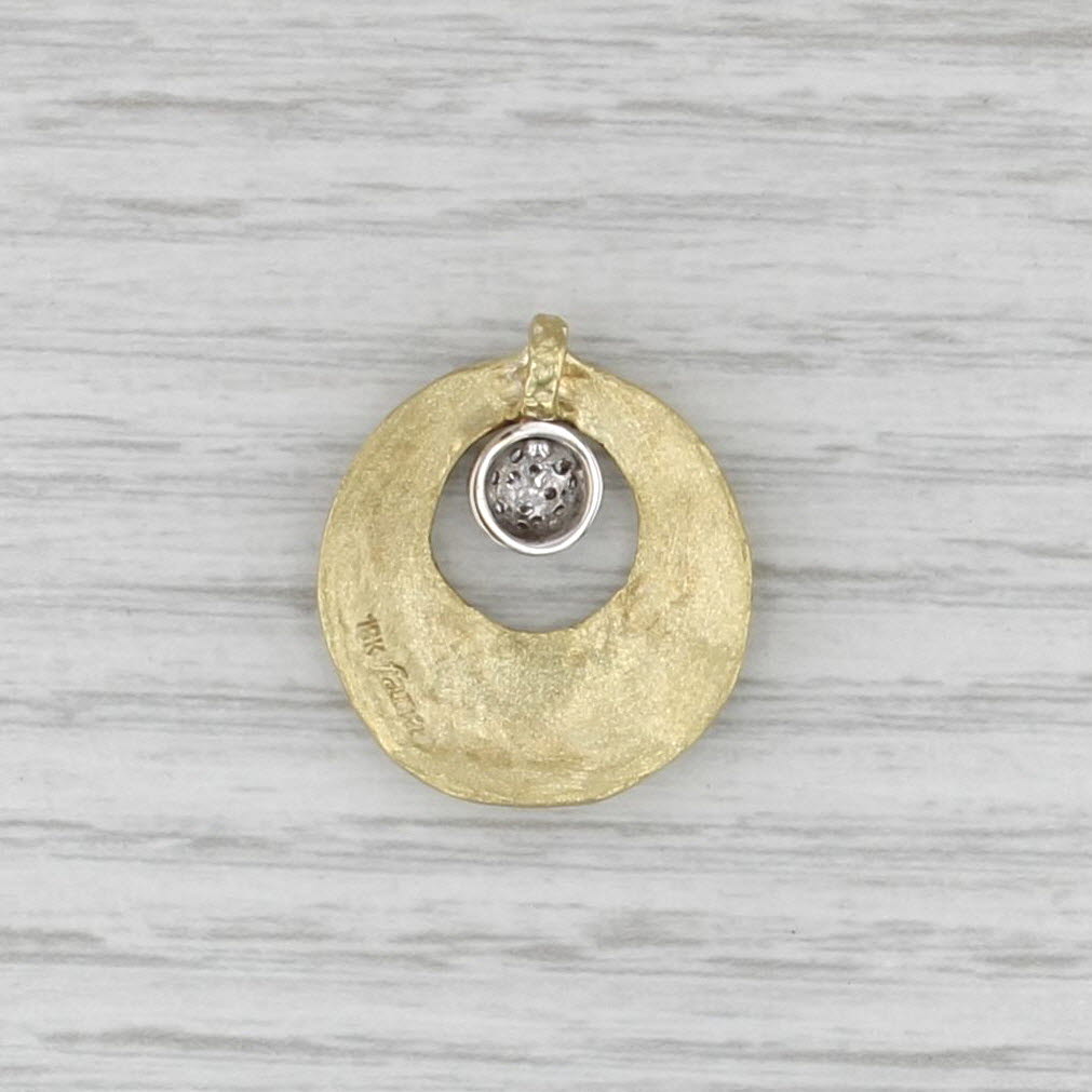 Fana Diamond Cluster Circle Pendant 18k Yellow Gold Floating Drop