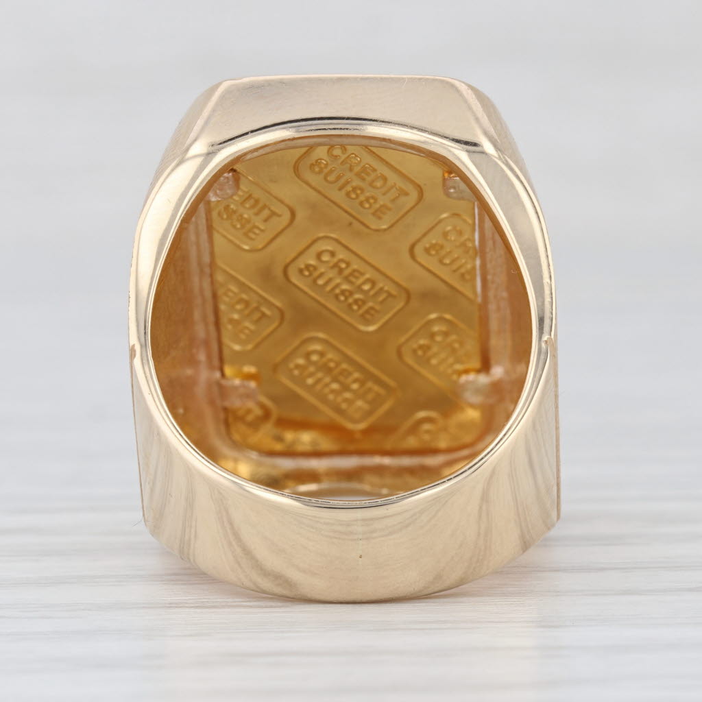 5 Gram Credit Suisse Gold Bar Ring 14k 9999 Fine Gold Size 8.75 Signet